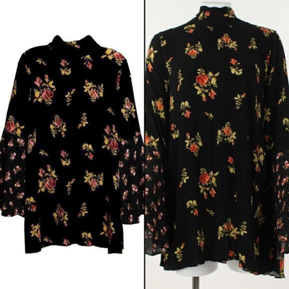 Free People Black Combo Tate Tunic